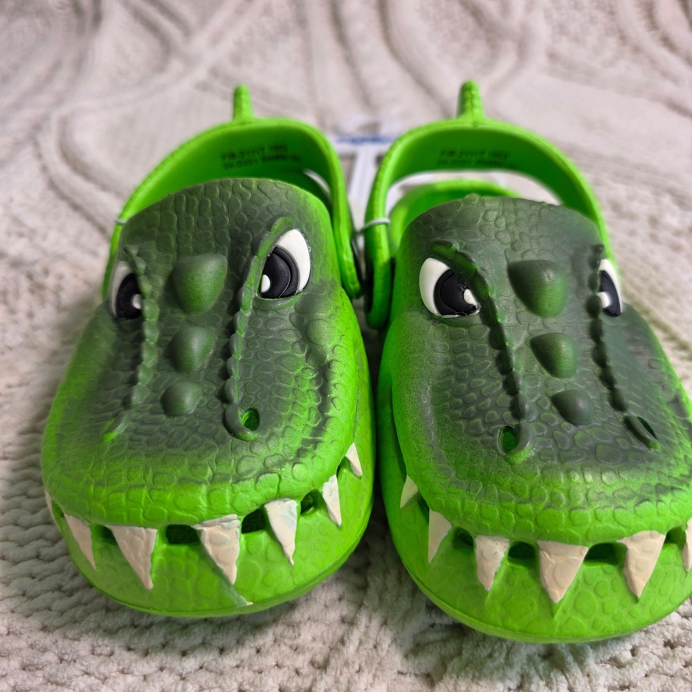 Capelli New York Clog Sandals Green Croc Alligator Dinosaur Toddler Boys 6 NWT